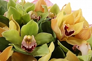 Букет с орхидеями Лимонный щербет