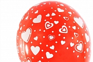 Воздушный шар "Сердца на красном фоне"