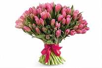 Букет 101 тюльпан, розовые