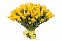 Букет 101 королевский тюльпан, желтые
