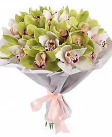 Букет из орхидей Фисташковое мороженое