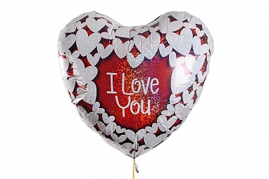 Воздушный шар "Сердце I love you", фольга