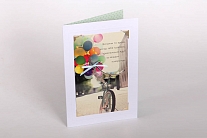 Открытка с конвертом "Велосипед и шарики"